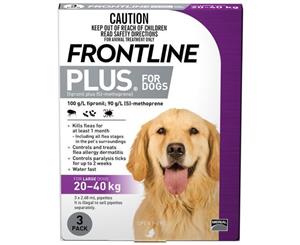 Frontline Plus Dog Fleas Treat & Control Water Fast Purple 3's (F3436)