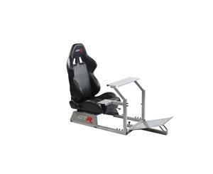 GTR Simulator GTA Model Silver with Black Real Racing Seat Driving Simulator Cockpit Gaming Chair with Gear Shifter Mount