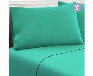 Giselle Bedding 1000TC King Microfiber Bed Sheet Fitted Flat Pillowcases Aqua