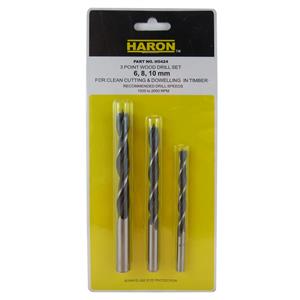 Haron 3 Piece Dowel Drill Bit Set