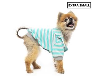 Harper & Hound X-Small Striped Hoodie - Teal/Grey