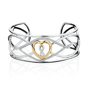 Infinitas Cuff with 1/2 Carat TW Diamonds in 10ct Yellow Gold & Sterling Silver