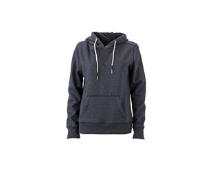 James And Nicholson Womens/Ladies Hoodie (Dark Denim Blue Melange) - FU230