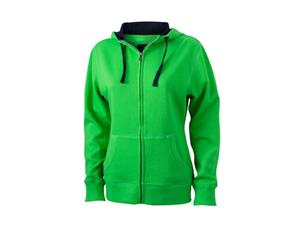 James And Nicholson Womens/Ladies Lifestyle Zip-Hoodie (Green/Navy) - FU483