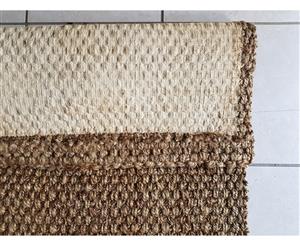 Jute Panama Natural Silver Doormat With Natural Rubber Backing