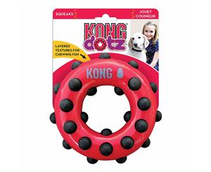 KONG Dotz Circle Layered Textures Squeaker Chew Toy Large (KDTDD11)