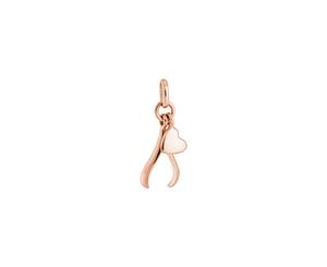 Kirstin Ash Wishbone Heart Double Charm w/ 18K Rose Gold Vermeil