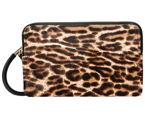 Lanvin Leopard Clutch Bag - Brown