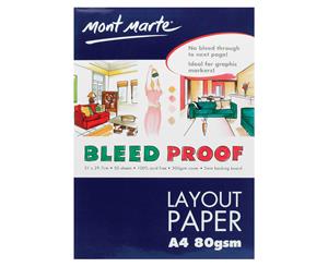 Mont Marte Bleedproof Layout Pad A4 80gsm 50 Sheet