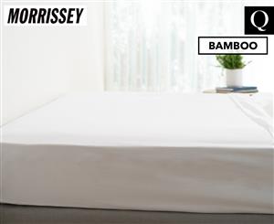 Morrissey Bamboo Luxe Cotton Queen Bed Fitted Sheet - Snow