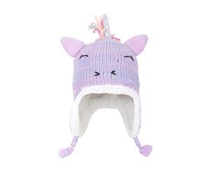 Mountain Warehouse Kid Unicorn Kids Hat Winter Hat - Purple