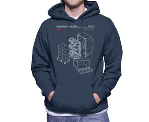 NASA Standard Payload Racks Blueprint Men's Hooded Sweatshirt - Navy Blue