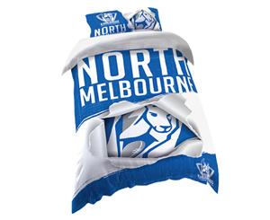 North Melbourne Kangaroos AFL SINGLE Bed Quilt Doona Duvet Cover & Pillow Case Set *NEW*