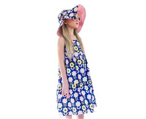 Oobi Girls' Beachy Dress Navy Scandi