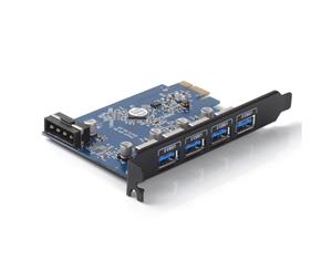 Orico 4 Port USB 3.0 PCI-E Expansion Card SuperSpeed USB3.0 Compatible with Windows 10 / 8 / 7 / Vista / XP PVU3-4P