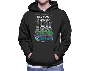 Pepsi Retro Bottle Crate Glitch Men's Hooded Sweatshirt - Black