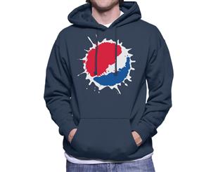 Pepsi Splash Logo Men's Hooded Sweatshirt - Navy Blue