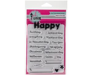 Pink & Main Clear Stamps 4&quotX6"-Happy