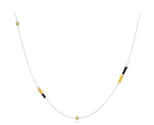 Pittsburgh Penguins Black Onyx Chain Necklace For Women In Sterling Silver Design by BIXLER - Sterling Silver