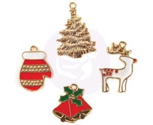 Prima Marketing - Christmas In The Country Enamel Charms 4/Pkg