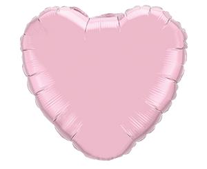 Qualatex 36 Inch Heart Shaped Plain Foil Balloon (Pearl Pink) - SG4546