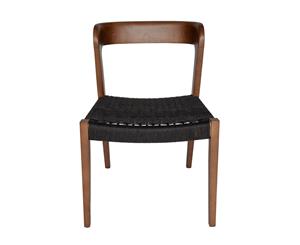 Replica Niels Otto Moller #75 Rattan Dining Chair - Walnut & Black