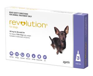 Revolution Flea & Worm Treatment For Small Dogs 2.6-5kg 3pk