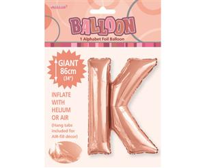 Rose Gold K Alphabet Foil Balloon 86cm