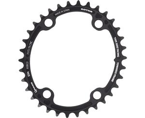 Rotor Q Rings 36T 110BCD 4 Bolt Spider Mount Oval Chainring Black