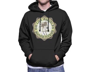 Route 66 Los Angeles Beach Men's Hooded Sweatshirt - Black