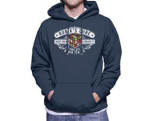 Rubik's Cube Badge Since 1974 Men's Hooded Sweatshirt - Navy Blue