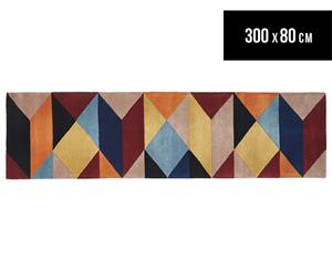 Rug Culture 300x80cm Matrix Bobby Geo 3D Runner - Sunset