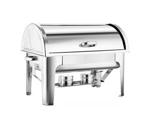 SOGA 2*4.5L Stainless Steel Roll Top Chafing Dish Dual Trays Food Warmer