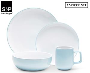 Salt & Pepper 16-Piece Pop Dinner Set - Blue