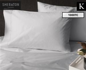 Sheraton Luxury 1000TC Cotton King Bed Sheet Set - Light Graphite