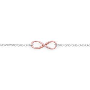 Silver & Rose Plate Infinity Bracelet