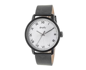 Simplify The 4200 Lether-Band Watch - Charcoal