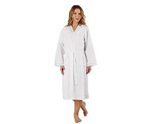 Slenderella HC3234 Woven White Cotton Kimono