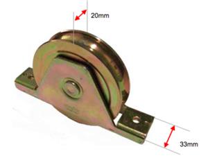 Sliding Gate Wheel/Rollers for U Groove 100mm Internal - Double Bearing