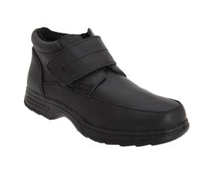 Smart Uns Mens Touch Fastening Warm Thermal Lined Ankle Boots (Black) - DF234