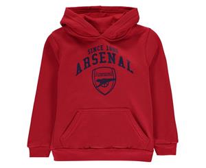 Source Lab Boys Arsenal FC OTH Hoodie Hoody Hooded Top Junior - Red/Blue