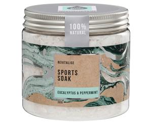 Sports Bath Soak with Magnesium Flakes Eucalyptus and Peppermint Oils 380g Gift Jar |Muscle Recovery | 100% Natural | Magnesium Supplement | The Salt Box