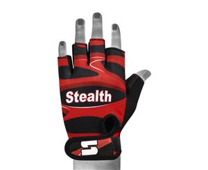 Stealth Sports weight lifting gym gloves - Red