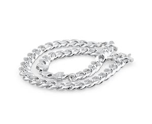 Sterling Silver 350 Gauge Diamond Cut 55cm Curb Chain