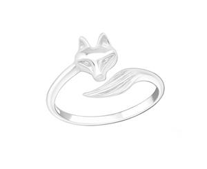 Sterling Silver Fox Midi Ring