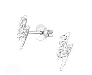 Sterling Silver Kids Tunderbolt Stud earrrings made with Swarovski Crystal