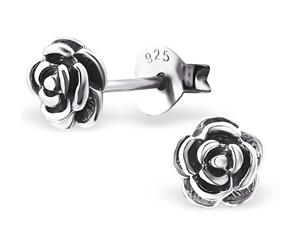 Sterling Silver Rose Earrings