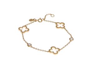 Sybella Yellow gold plate flower cubic zirconia bracelet