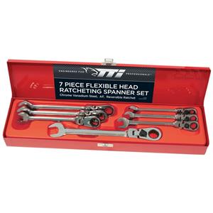 TTI 7 Piece Flexible Head Ratcheting Spanner Set