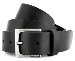 Timberland Men's Classic Leather Jean Belt - Black/Silver